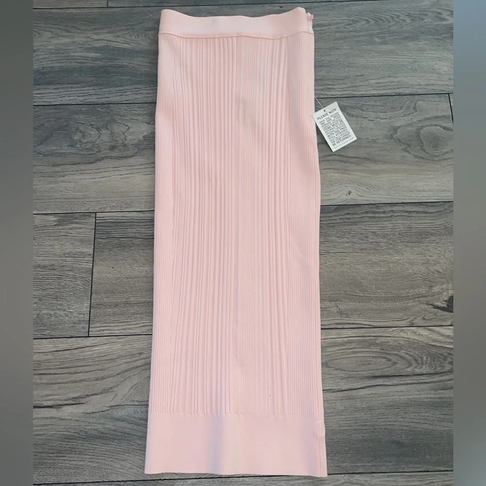 Hervé Léger Bandage Variegated Rib Skirt size XXS Midi Stretch Knit NWT - Picture 3 of 9